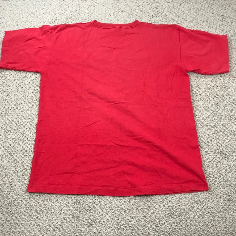 Vintage 90s Adidas Soccer T Shirt Red XL Made in USA Single Stitch Graphic Tee